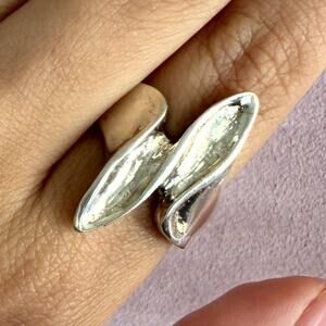 sterling silver vintage unique elongated ring size 9.5